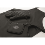 Recycled cotton kitchen set with quilted stitching 180 g/m² black colour main view
