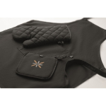 Recycled cotton kitchen set with quilted stitching 180 g/m² black colour second main view