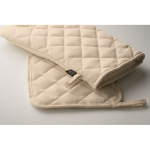 Recycled cotton kitchen set with quilted stitching 180 g/m² beige colour third photographic view