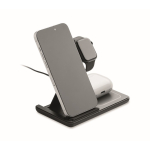 Foldable 3-in-1 wireless charging station with integrated stand 15W black colour second view