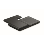 Foldable 3-in-1 wireless charging station with integrated stand 15W black colour third view