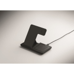 Foldable 3-in-1 wireless charging station with integrated stand 15W black colour fifth photographic view