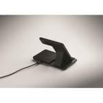 Foldable 3-in-1 wireless charging station with integrated stand 15W black colour seventh photographic view