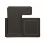 Foldable 3-in-1 wireless charging station with integrated stand 15W black colour eighth view