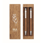 Wooden writing set with blue ink pen and mechanical pencil wood colour second main view