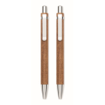 Wooden writing set with blue ink pen and mechanical pencil wood colour sixth view