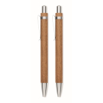 Wooden writing set with blue ink pen and mechanical pencil wood colour seventh view