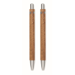 Wooden writing set with blue ink pen and mechanical pencil wood colour eighth view