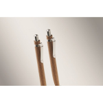 Wooden writing set with blue ink pen and mechanical pencil wood colour photographic view
