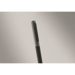 Recycled aluminium twist pen with rubber finish black colour second photographic view
