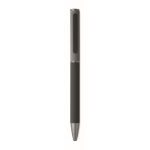 Recycled aluminium twist pen with rubber finish black colour fourth view