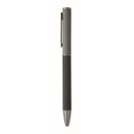 Recycled aluminium twist pen with rubber finish black colour fifth view