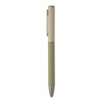 Recycled aluminium twist pen with rubber finish mint green colour fifth view