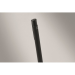 Gift set with recycled aluminium pen and PU keyring black colour sixth photographic view