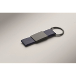 Gift set with recycled aluminium pen and PU keyring blue colour fourth photographic view