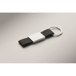 Gift set with recycled aluminium pen and PU keyring silver colour fourth photographic view