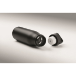 Recycled stainless steel insulated bottle with handle and easy-open lid 500 ml black colour fourth photographic view