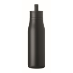 Recycled stainless steel insulated bottle with handle and easy-open lid 500 ml black colour sixth view