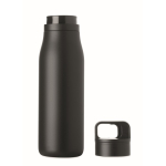 Recycled stainless steel insulated bottle with handle and easy-open lid 500 ml black colour seventh view