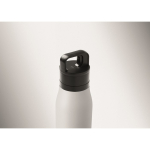 Recycled stainless steel insulated bottle with handle and easy-open lid 500 ml white colour third photographic view
