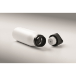 Recycled stainless steel insulated bottle with handle and easy-open lid 500 ml white colour fourth photographic view