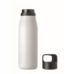 Recycled stainless steel insulated bottle with handle and easy-open lid 500 ml white colour seventh view