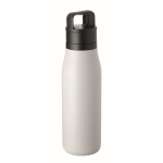 Recycled stainless steel insulated bottle with handle and easy-open lid 500 ml white colour eighth view