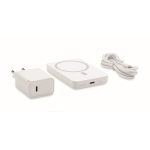 Travel set with magnetic 5,000mAh power bank and USB-C charger white colour third view