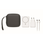 Travel set with magnetic 5,000mAh power bank and USB-C charger white colour seventh view
