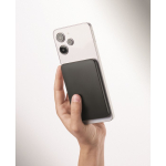 Ultra-slim magnetic power bank made from recycled aluminium with cable 5,000mAh black colour third photographic view