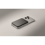 Ultra-slim magnetic power bank made from recycled aluminium with cable 5,000mAh black colour fourth photographic view