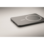 Ultra-slim magnetic power bank made from recycled aluminium with cable 5,000mAh black colour fifth photographic view