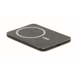 Ultra-slim magnetic power bank made from recycled aluminium with cable 5,000mAh black colour