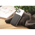 Ultra-slim magnetic power bank made from recycled aluminium with cable 5,000mAh black colour ambient view