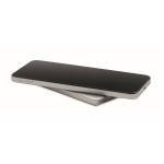 Magnetic recycled aluminium power bank with cable and ring 5,000mAh matt silver colour second view