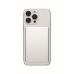 Magnetic recycled aluminium power bank with cable and ring 5,000mAh matt silver colour third view