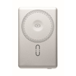 Magnetic recycled aluminium power bank with cable and ring 5,000mAh matt silver colour eighth view