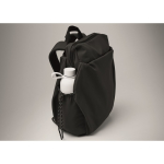 Water-repellent nylon laptop backpack compatible with 16” black colour fourth photographic view
