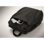 Water-repellent nylon laptop backpack compatible with 16” black colour fifth photographic view