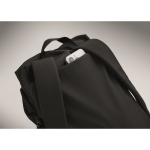 Water-repellent nylon laptop backpack compatible with 16” black colour sixth photographic view