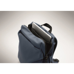 Water-repellent nylon laptop backpack compatible with 16” matt black colour third photographic view