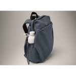 Water-repellent nylon laptop backpack compatible with 16” matt black colour fourth photographic view