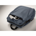 Water-repellent nylon laptop backpack compatible with 16” matt black colour fifth photographic view