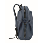 Water-repellent nylon laptop backpack compatible with 16” matt black colour eighth view