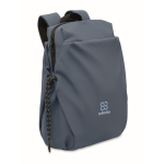 Water-repellent nylon laptop backpack compatible with 16” matt black colour main view