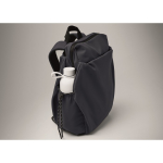 Water-repellent nylon laptop backpack compatible with 16” navy-blue colour fourth photographic view