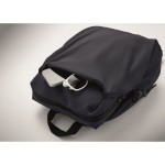 Water-repellent nylon laptop backpack compatible with 16” navy-blue colour fifth photographic view