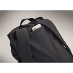 Water-repellent nylon laptop backpack compatible with 16” navy-blue colour sixth photographic view