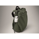 Water-repellent nylon laptop backpack compatible with 16” dark green colour fourth photographic view