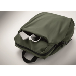 Water-repellent nylon laptop backpack compatible with 16” dark green colour fifth photographic view